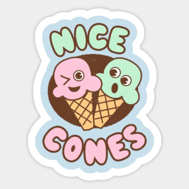 Cheeky Winking Ice Cream Nice Cones Funny Food Pun Dad Jokes